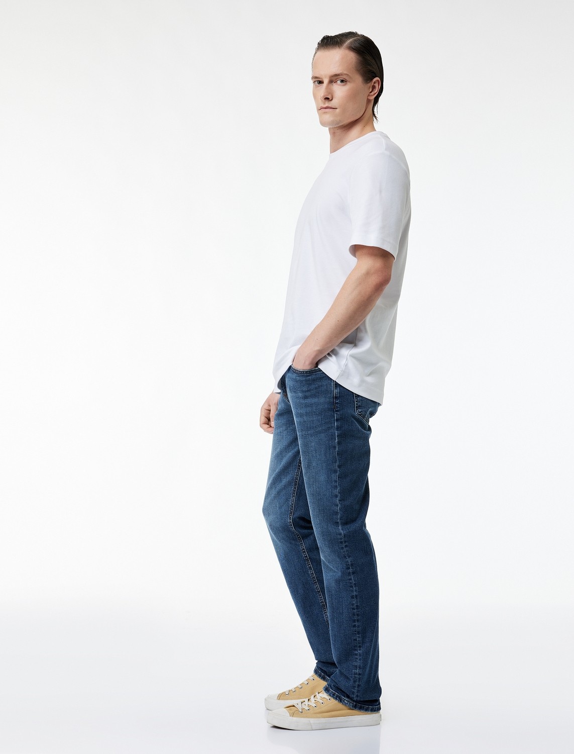 Koton Pamuklu Normal Bel Straight Fit Jean Pantolon - Mark Jean görsel 3