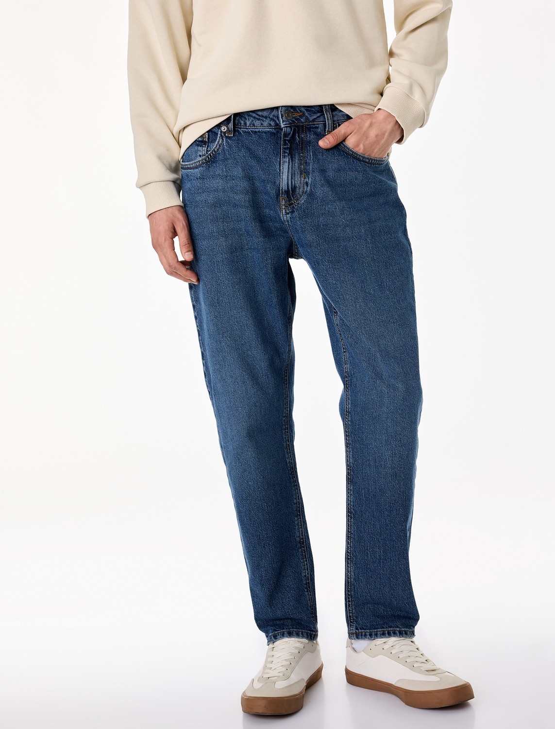 Koton Pamuklu Regular Fit Normal Bel Tapered Jean Pantolon - Joe Jean görsel 4