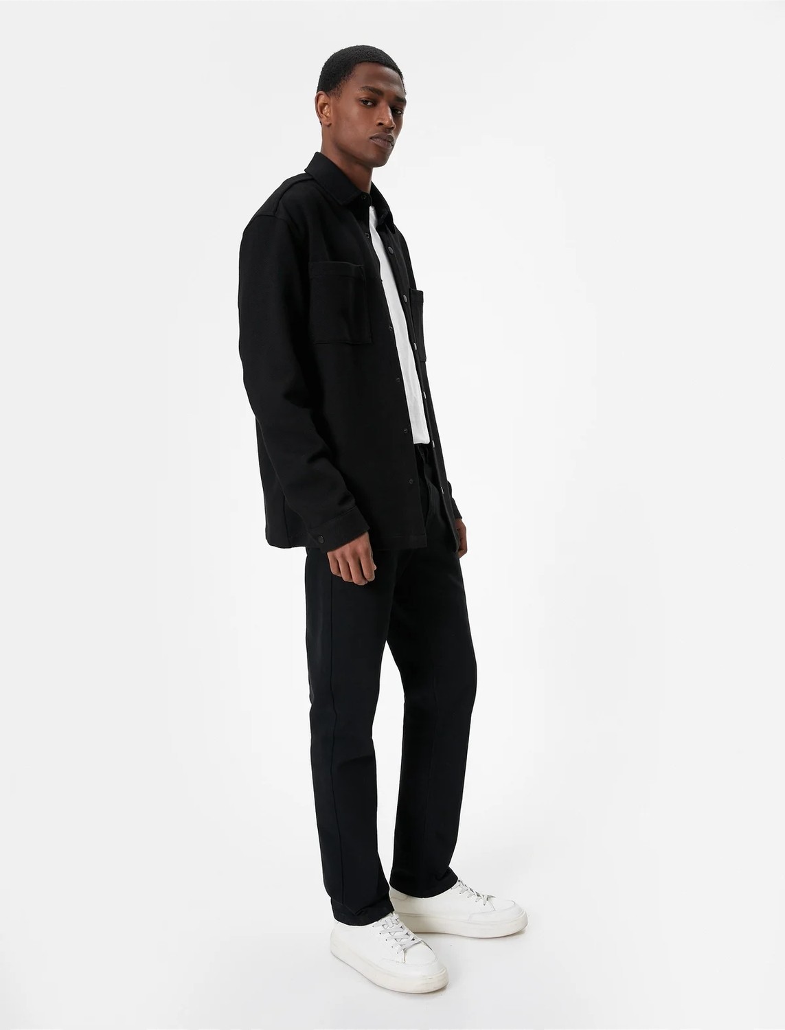 Koton Straight Fit Boru Paça Kot Pantolon - Mark Jean Erkek Rahat Kesim Siyah Renk görsel 2