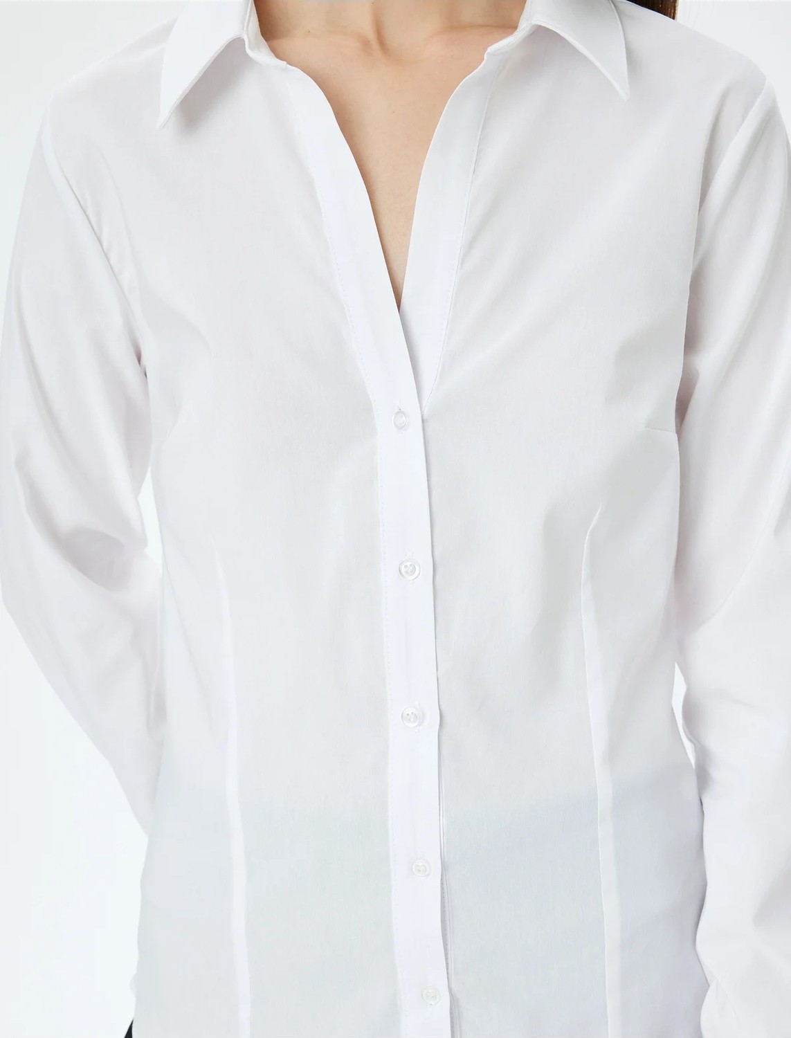 Koton Klasik Yaka Uzun Kollu Slim Fit Gömlek görsel 5