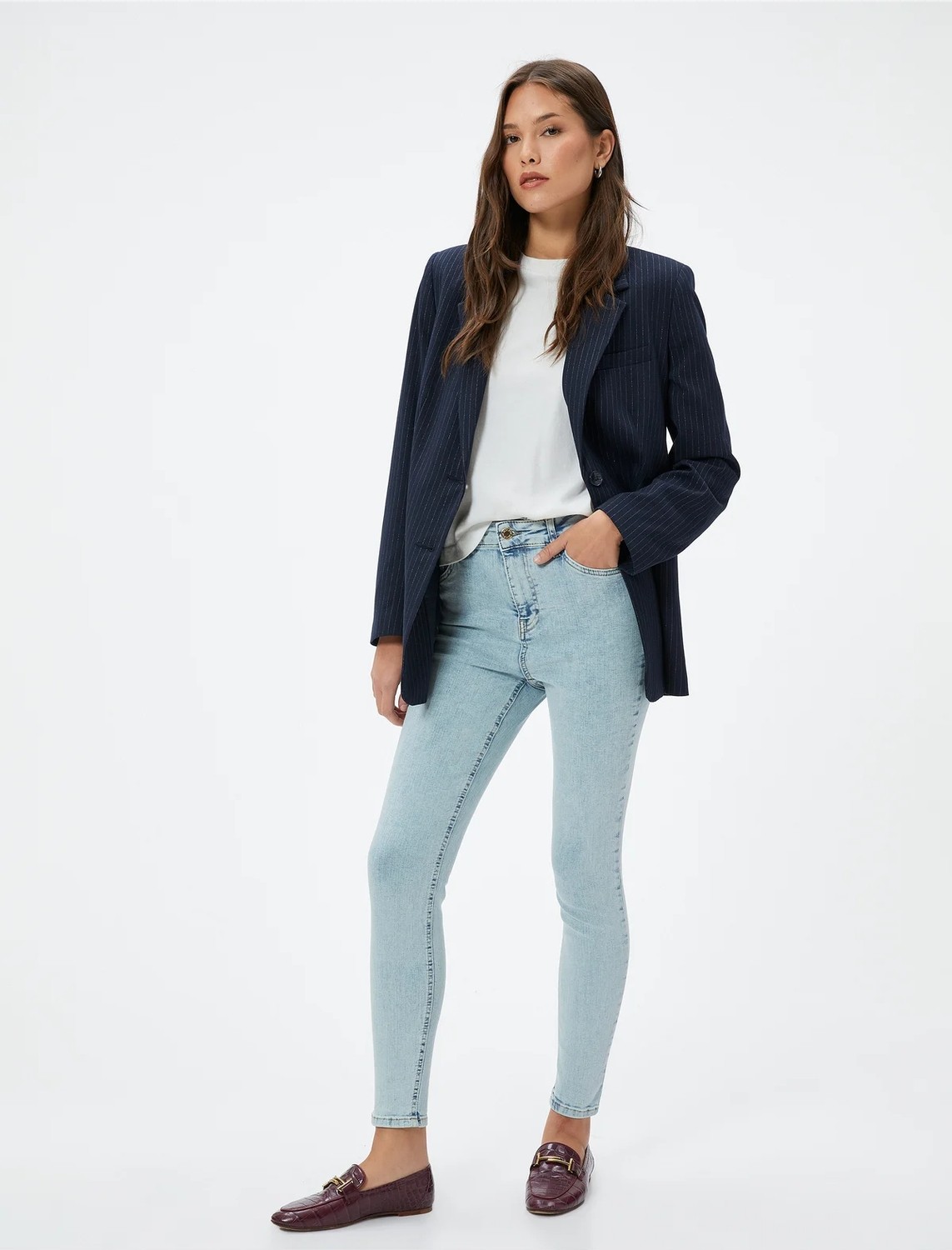Koton Dar Paça Yüksek Bel Kot Pantolon - Carmen Skinny Jeans