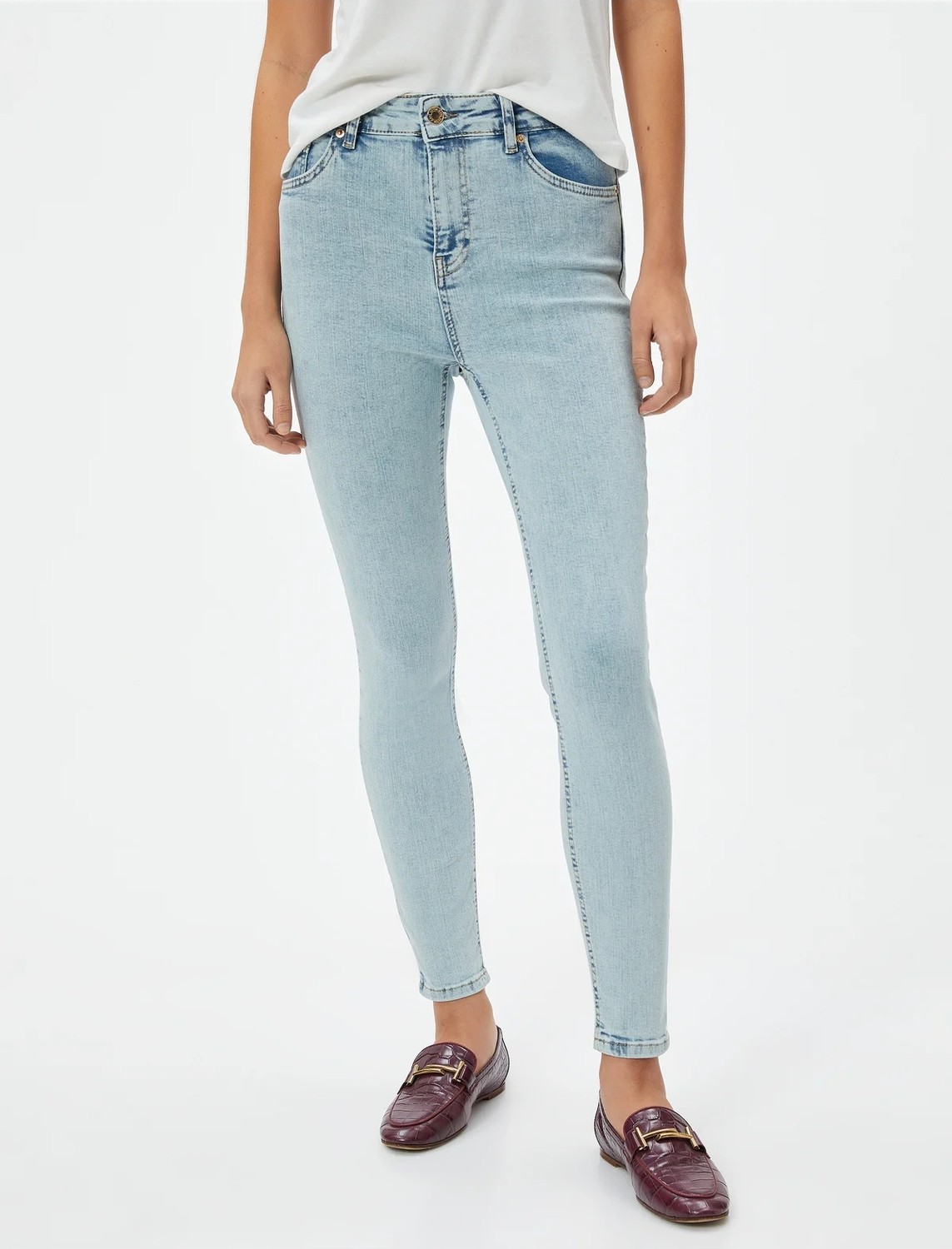 Koton Dar Paça Yüksek Bel Kot Pantolon - Carmen Skinny Jeans görsel 3
