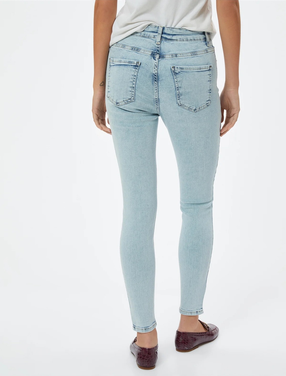 Koton Dar Paça Yüksek Bel Kot Pantolon - Carmen Skinny Jeans görsel 4