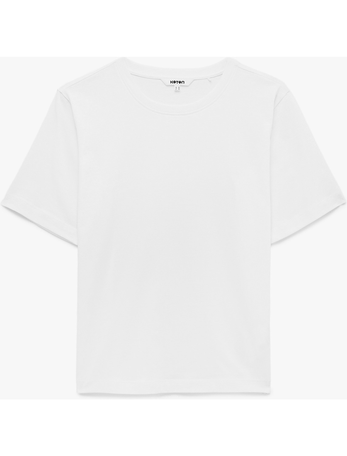 Koton Regular Fit Pamuklu Kısa Kollu Bisiklet Yaka Basic Tişört görsel 3