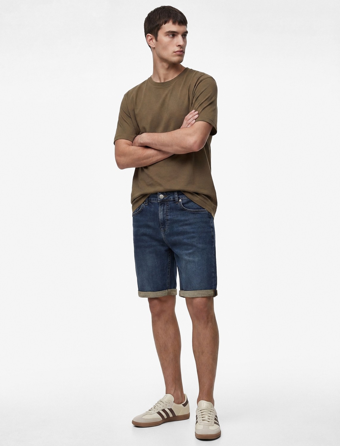 Koton Normal Bel Pamuklu Bermuda Slim Fit Jean Şort
