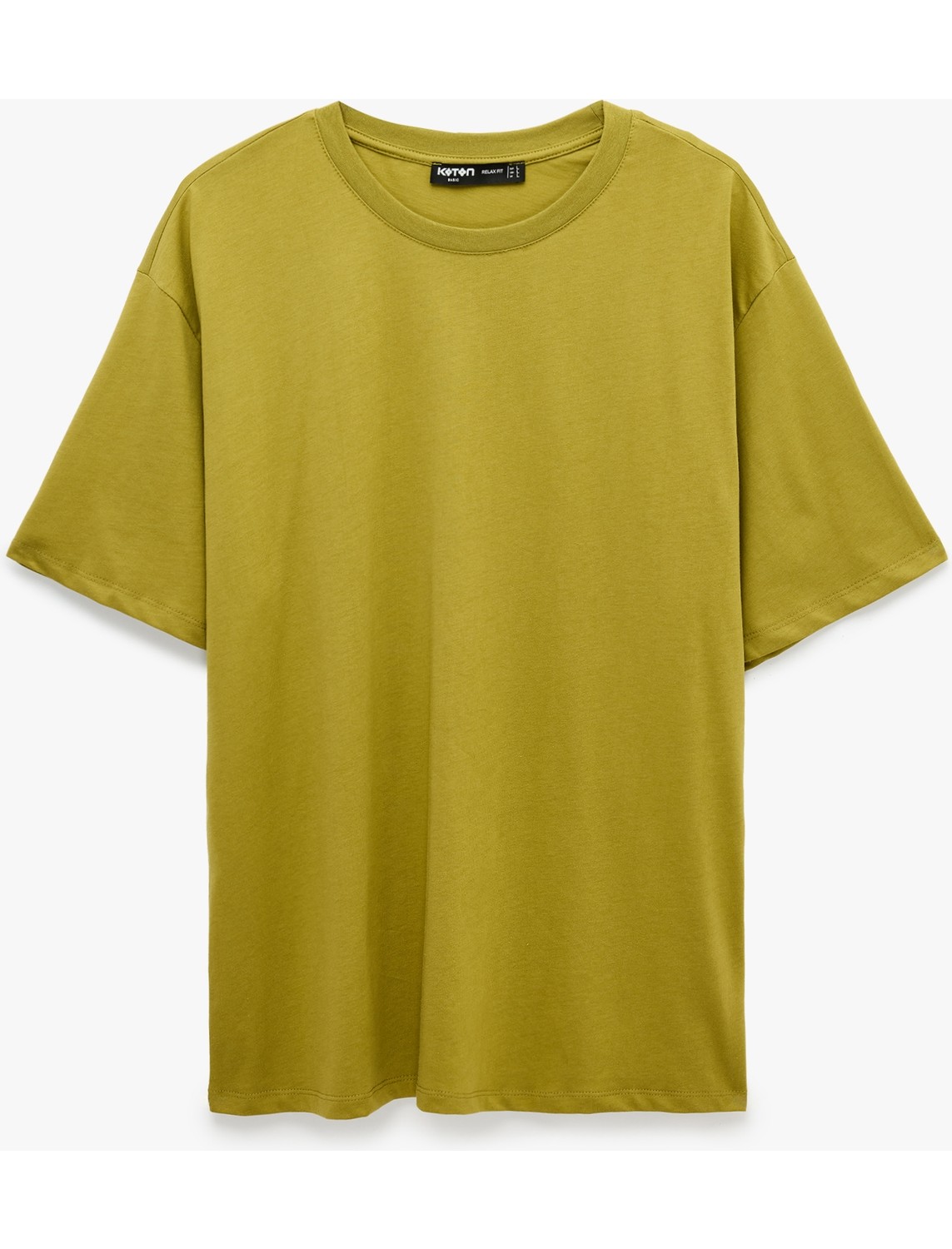 Koton Pamuklu Bisiklet Yaka Kısa Kollu Basic Oversize Tişört görsel 6