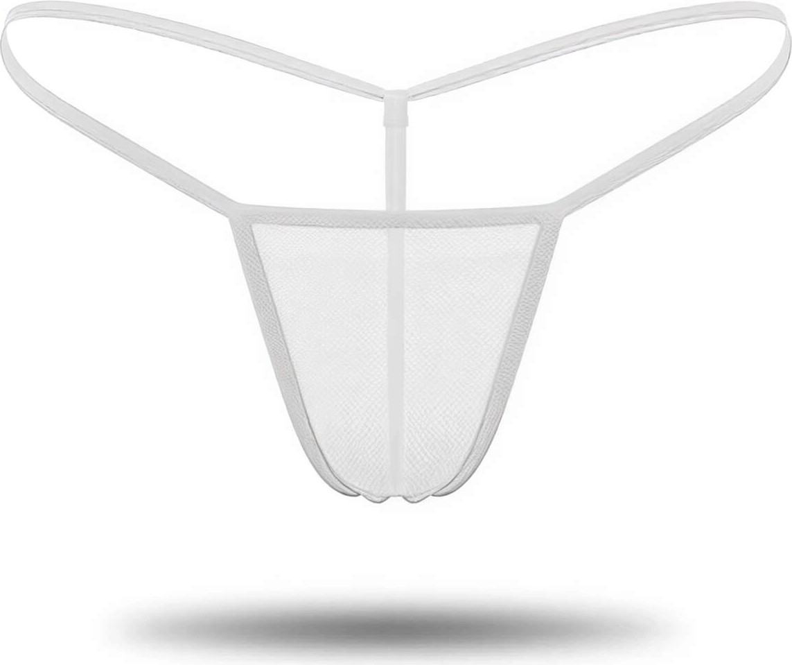Lisinya Beyaz Transparan Tül String Tanga TM0368
