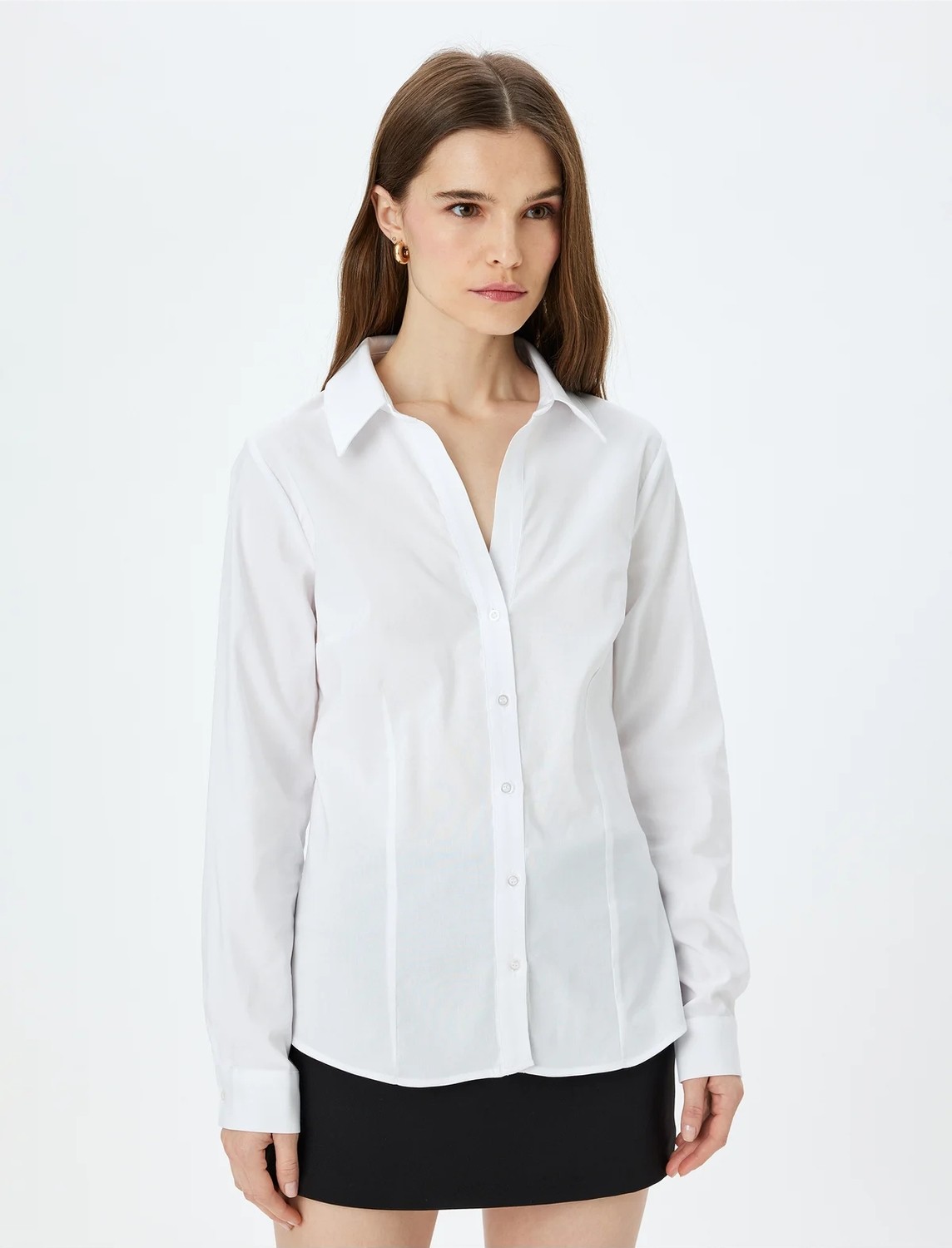 Koton Klasik Yaka Uzun Kollu Slim Fit Gömlek görsel 3