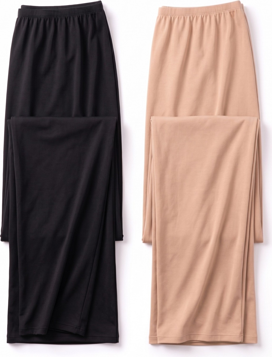 Öts Kadın Polyester Jüpon Uzun Astar İnce Bel Lastikli Özel Tasarım (4675) görsel 4