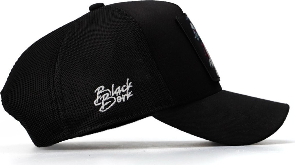 BlackBörk Panter Logolu Siyah Trucker Şapka görsel 2