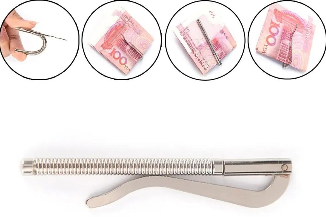 Airyfoot Metal Para Tokası Kadın Cüzdan Içi Para Klipsi Nikel Renk Yaylı 7.5 cm