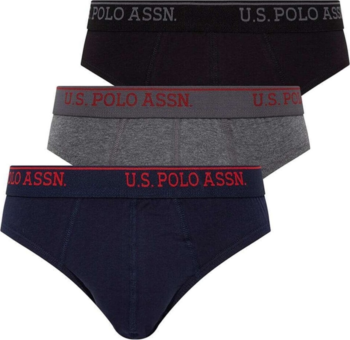 U.S. Polo Assn. Erkek 3'lü Slip Siyah Antrasit Lacivert %95 Pamuk %5 Elastan Rahat Tasarım görsel 6