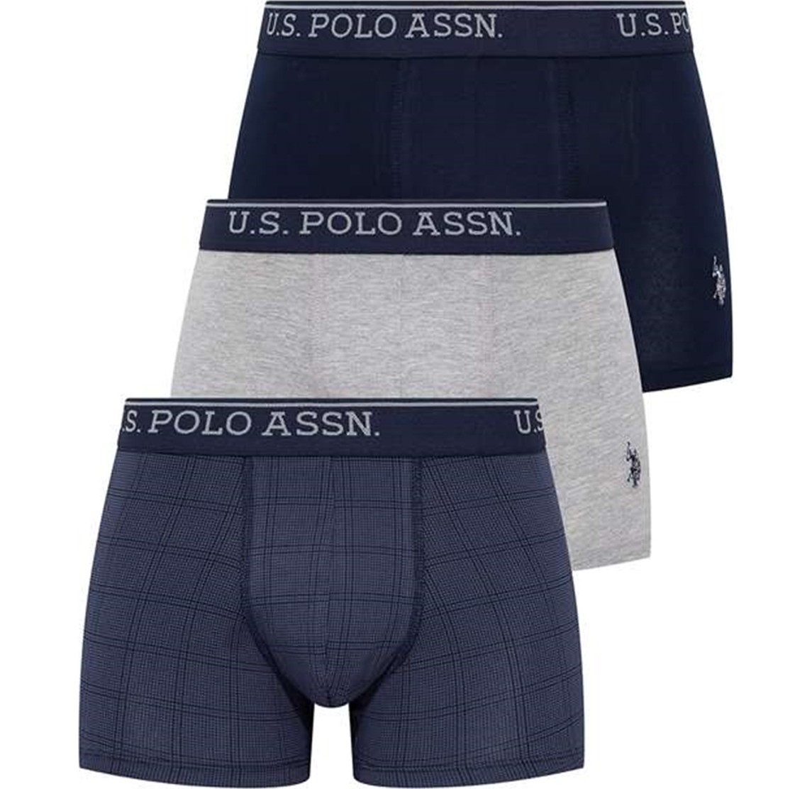 U.S. Polo Assn. Erkek 3'lü Slip Siyah Antrasit Lacivert %95 Pamuk %5 Elastan Rahat Tasarım görsel 8