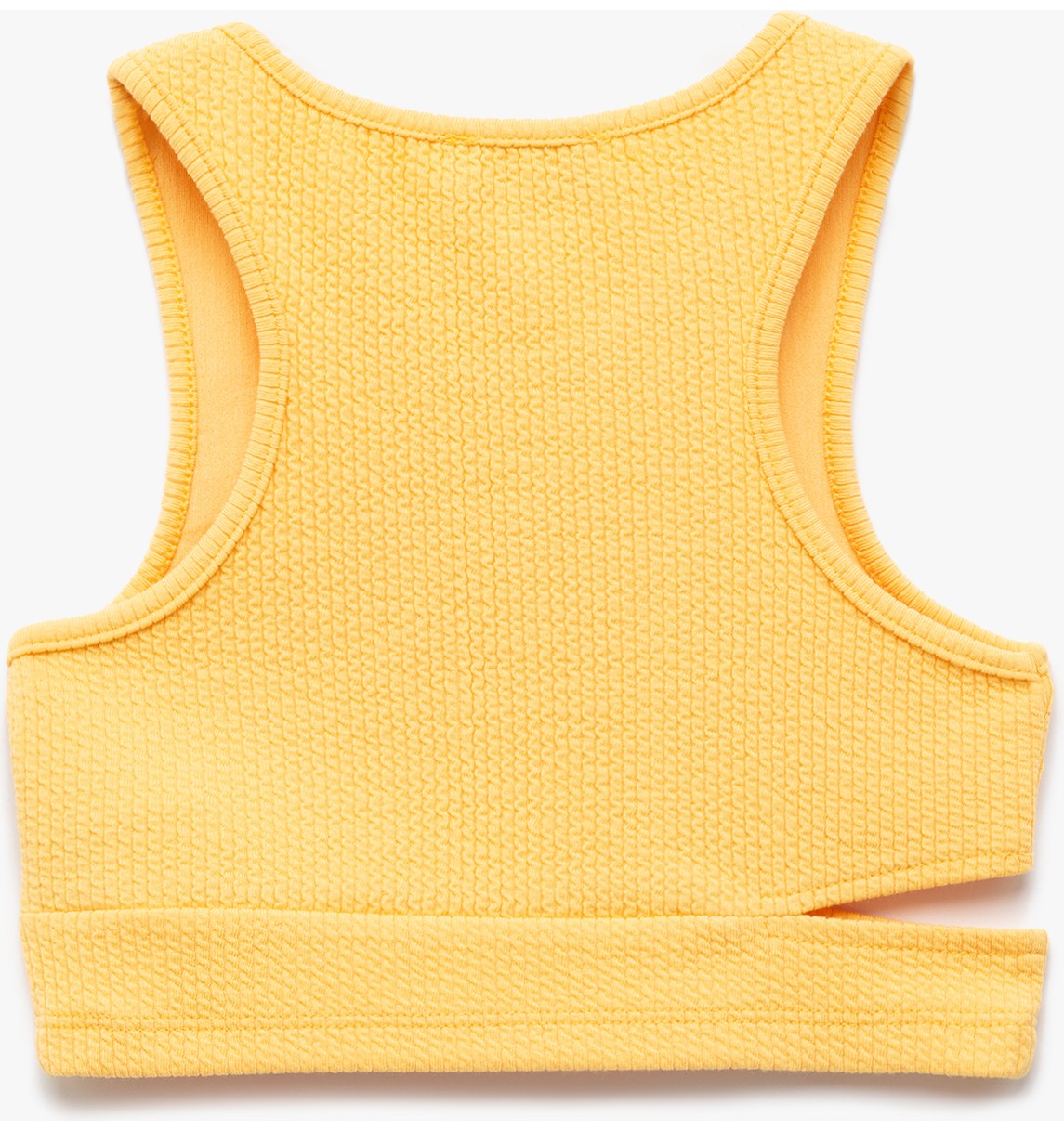 Koton Pencere Detaylı Slim Fit Bürümcük Kolsuz Bisiklet Yaka Crop Atlet görsel 2
