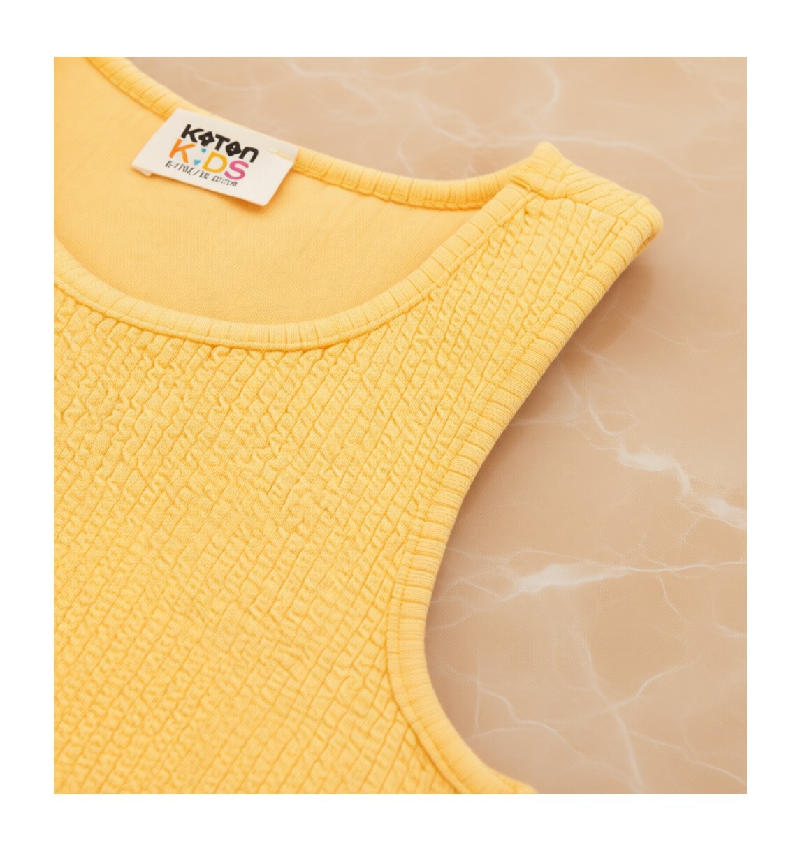 Koton Pencere Detaylı Slim Fit Bürümcük Kolsuz Bisiklet Yaka Crop Atlet görsel 5