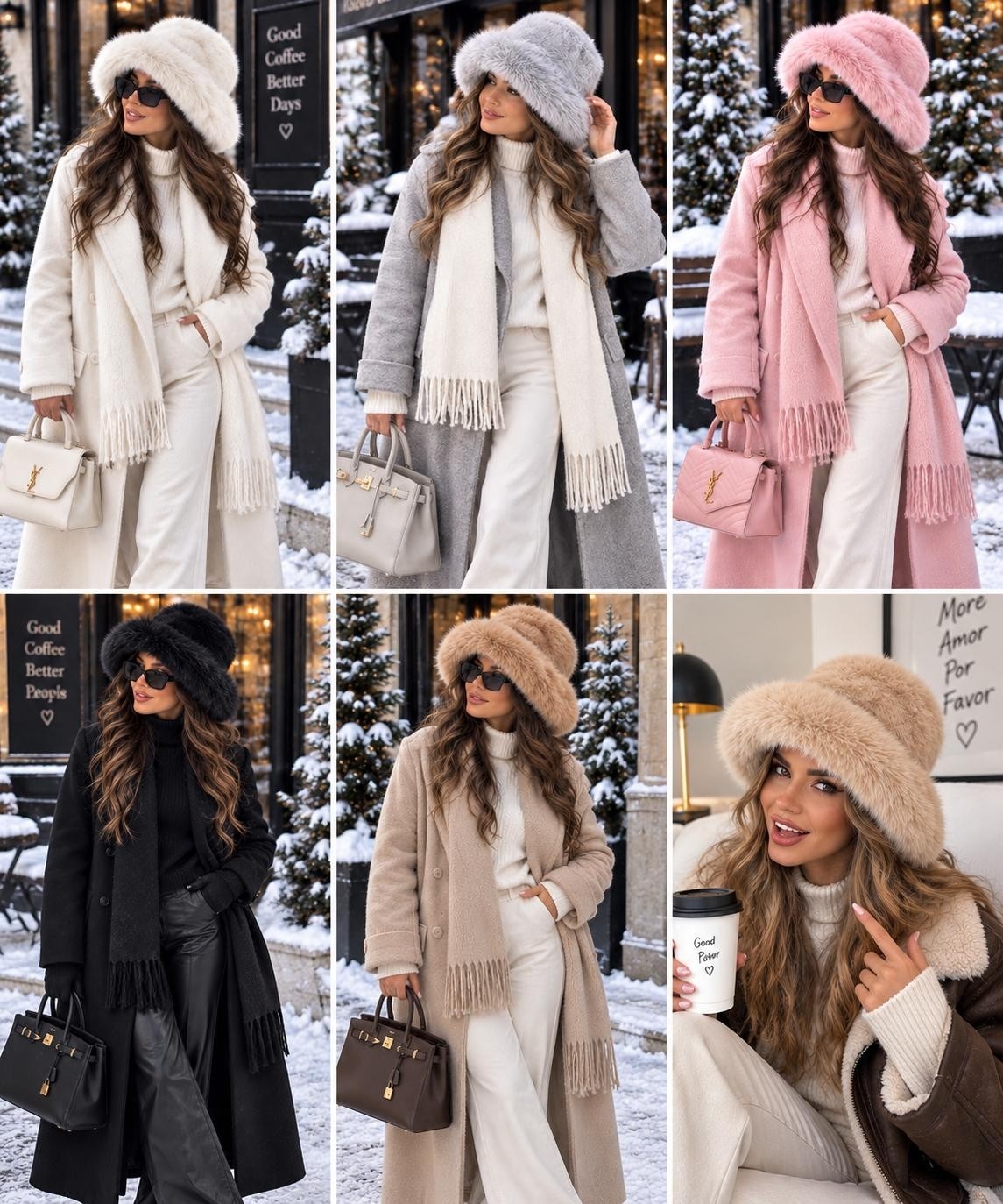 Wearflawless Kadın Peluş Kürklü Şapka, Yumuşak Sıcak Tutan Kışlık Bucket Şapka, Suni Kürk Trend Kışlık Şapka görsel 4