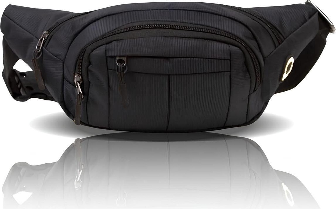 Aesco Av A Dos Siyah Unisex Suya Dayanıklı Çapraz Askılı Omuz Bel Çanta Günlük Yürüyüş Koşu Outdoor Çanta