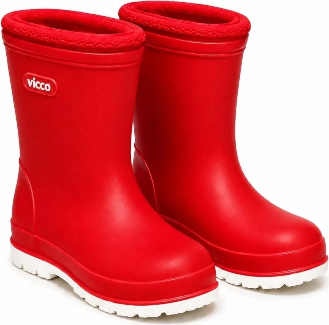 Vicco Mellow Kürklü Pvc Su Çizmesi Yağmur Botu Ortopedik Çocuk Bot Kırmızı görsel 7