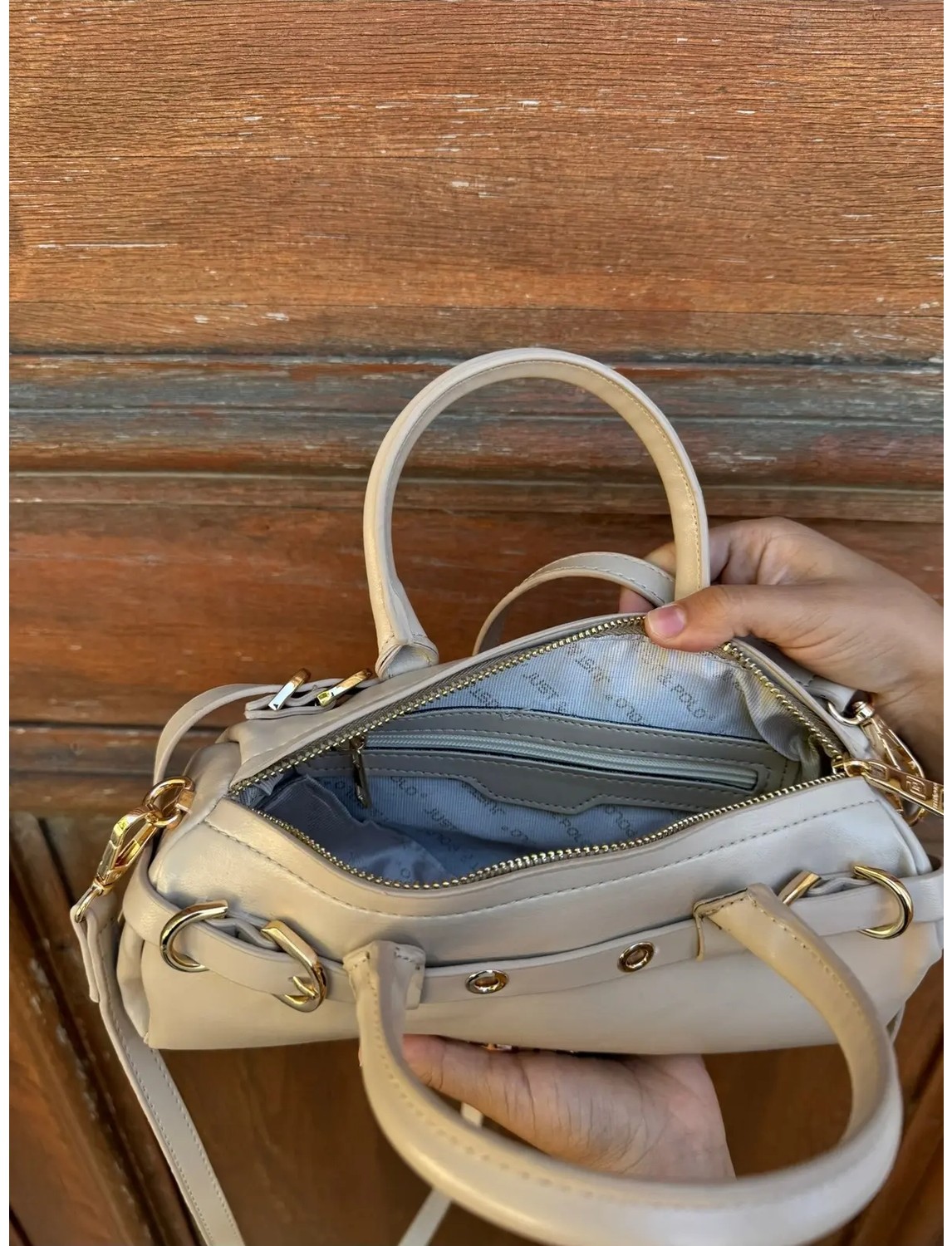 Just Polo Kadın Gold Detaylı Silindir Tasarım El ve Omuz Çantası Shoulder Bag Ebat : 27 x 13 cm görsel 7