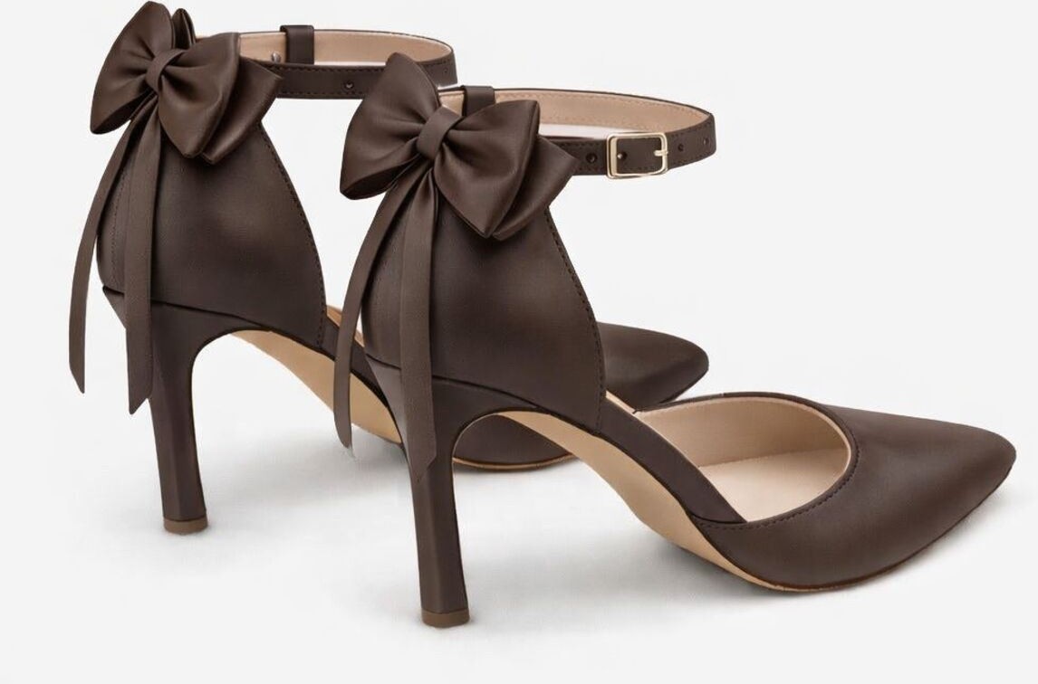 Craft Moda Fiyonklu Bilekten Bantlı Ince Topuklu Stiletto Kadın Ayakkabı görsel 2