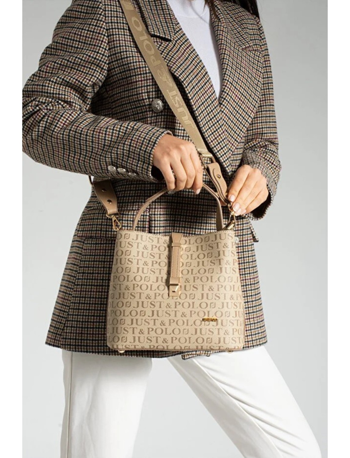 Just Polo Kadın Orijinal Just Polo 4 Bölmeli Lüks El & Omuz Çantası Shoulder Bag Ebat: 25X25 cm görsel 3