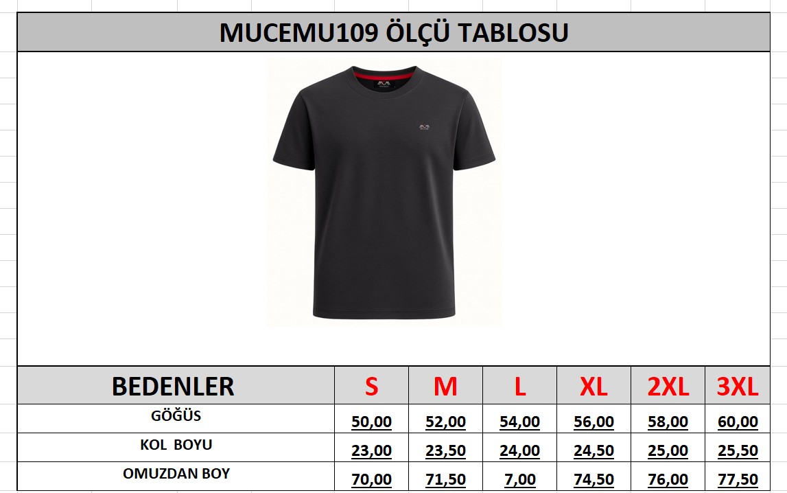 Mucemu 109TBİSİKLET Yaka Basic Tişörtunisex görsel 3