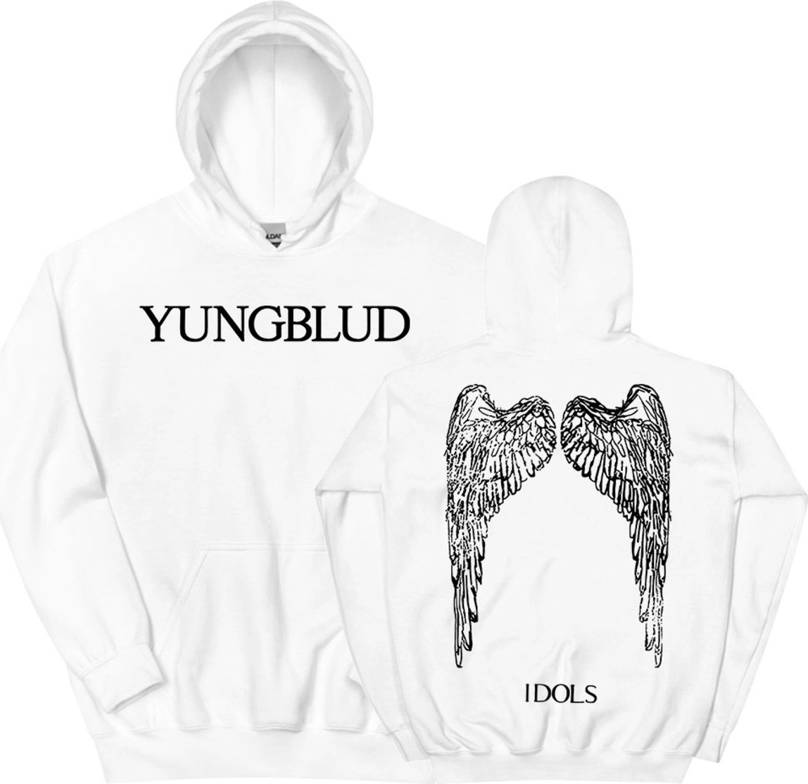 Tarzsokak Beyaz Unisex Idols Wings Hoodie Yungblud Grafik Baskırunge Moda Rahat