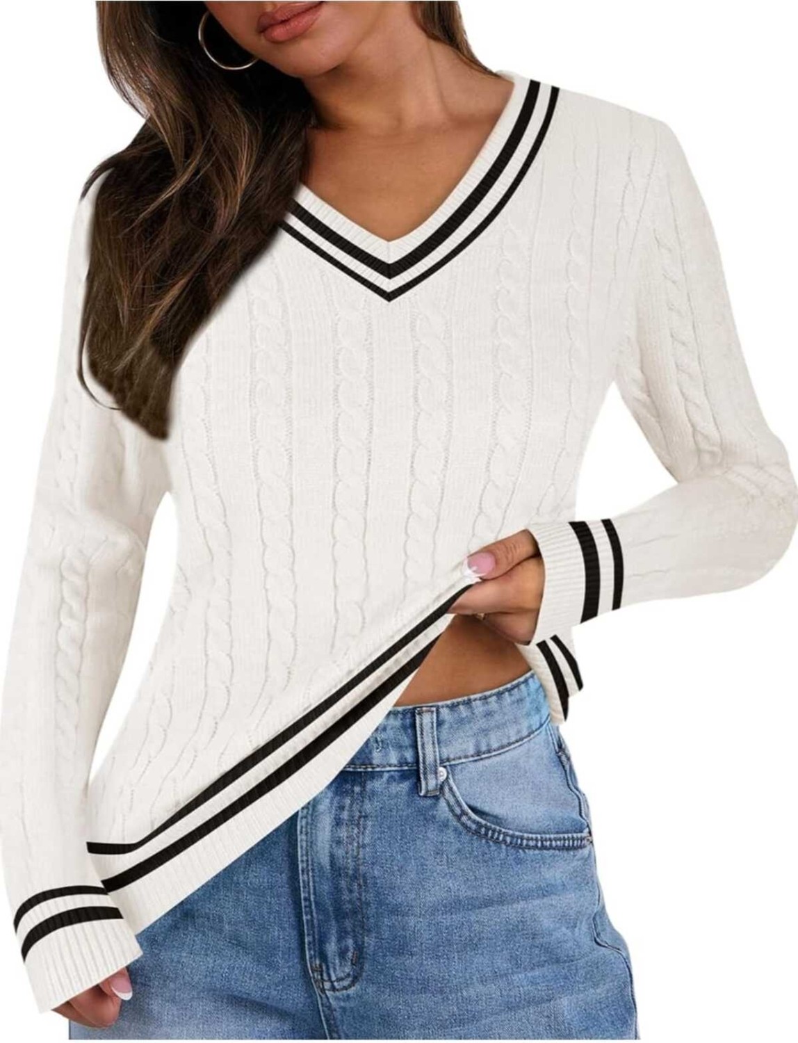 Youknitwear You Riviera V Yaka Kadın Kazak görsel 4