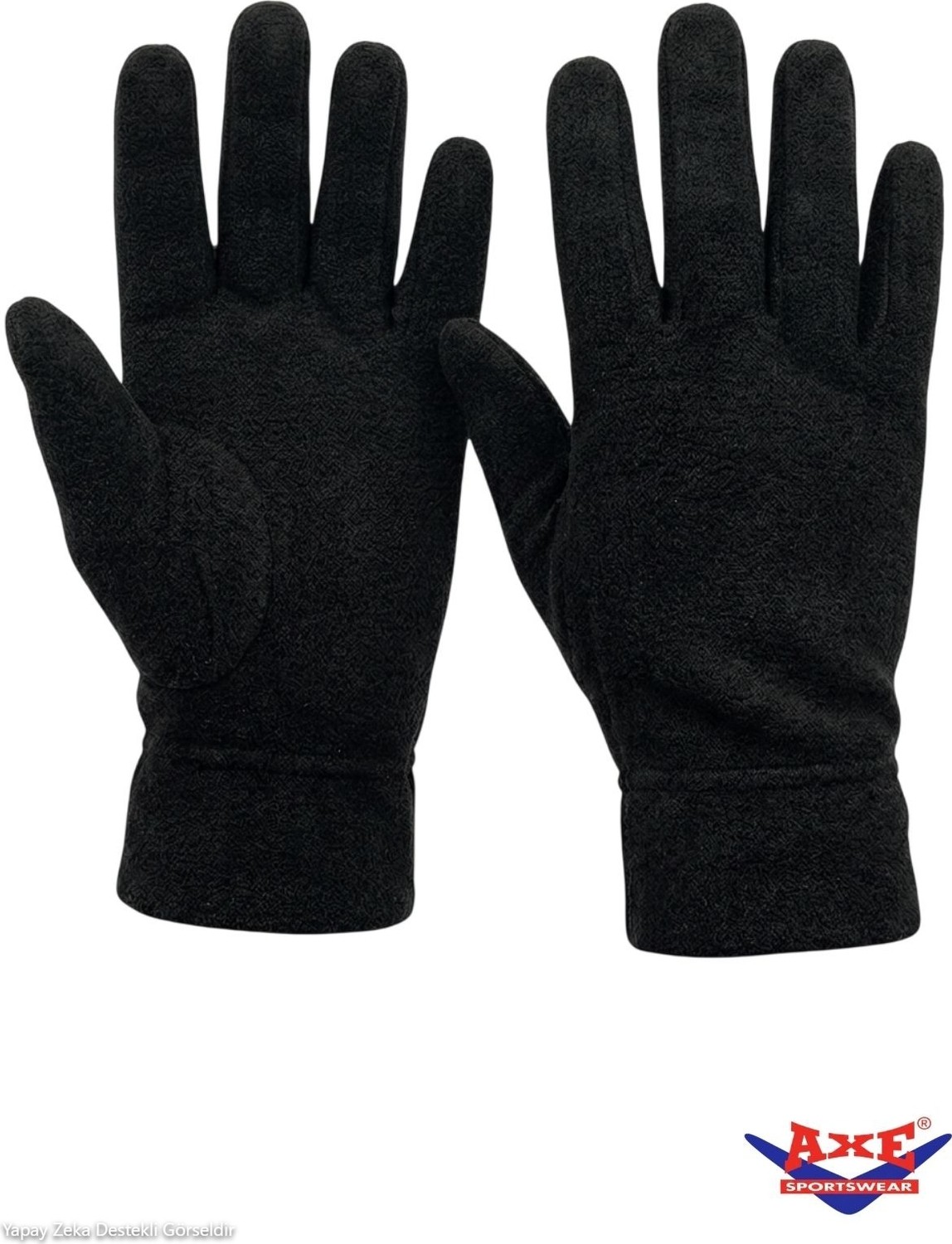 Axe Sportswear Kışlık Siyah Soğuk Hava Koruyucu Bileği Sıkmayan Manşetli Katlamalı Termal Polar Eldiven Kar Maskesi Boyunluk 3'lü Set görsel 2