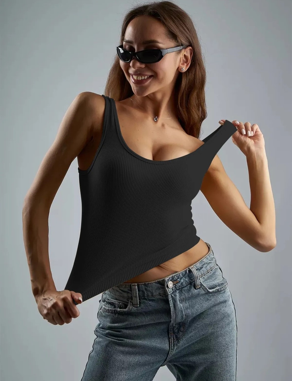 Mistirik Marsala Model Seamles Straplez Sütyen Crop Crop Siyah Renk görsel 3