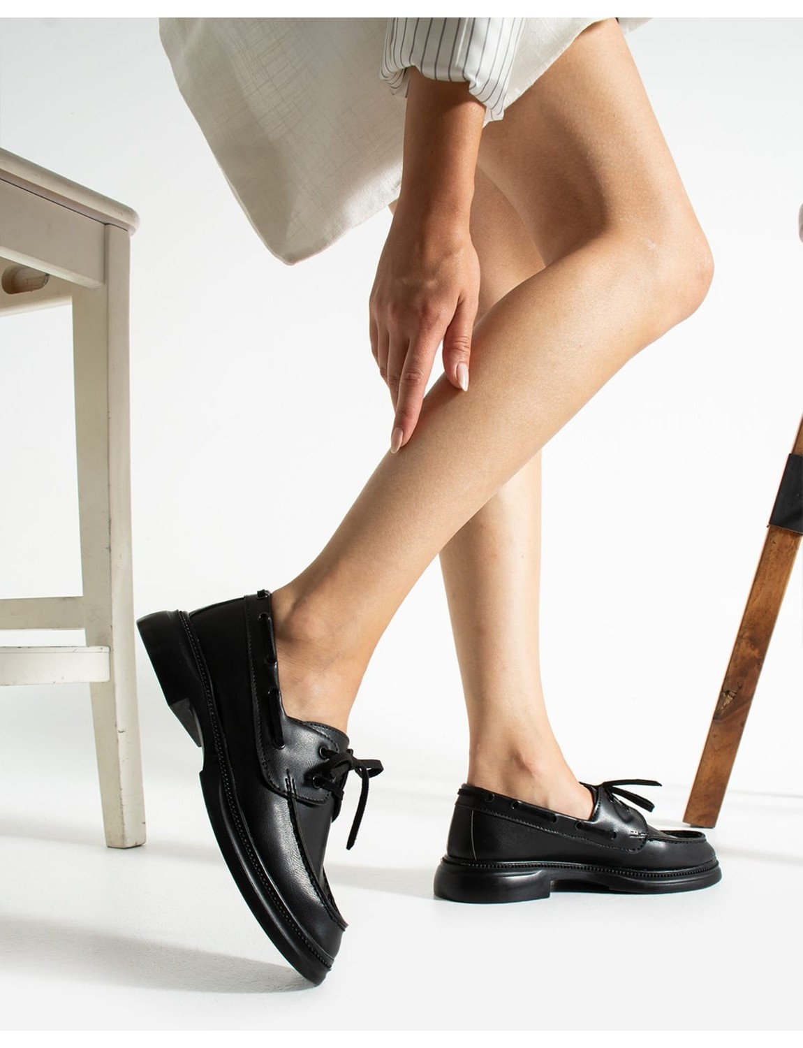 Yula Fashion Shoes Kadın Yula Fashion Shoes Camelia Loafer Acı Kahve Suni Deri Ortopedik Tabanlı Günlük Ayakkabı görsel 6