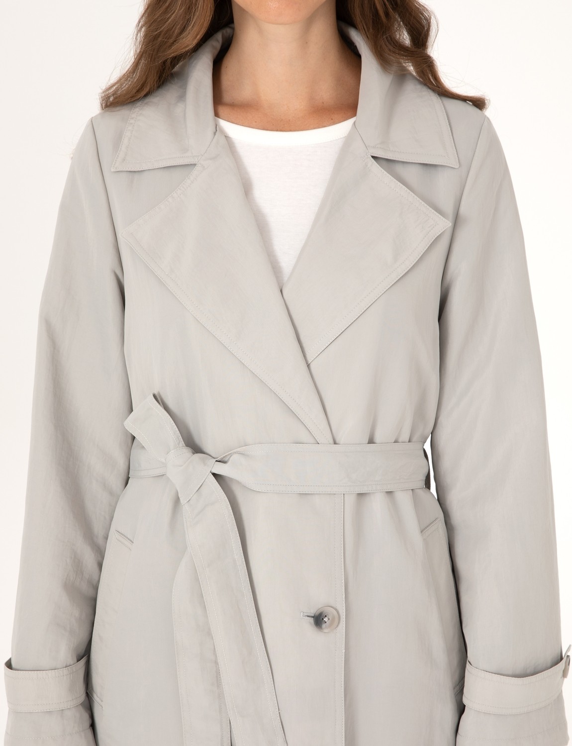 Pierre Cardin Kadın Gri Regular Fit Trençkot 50300847-VR024 görsel 7