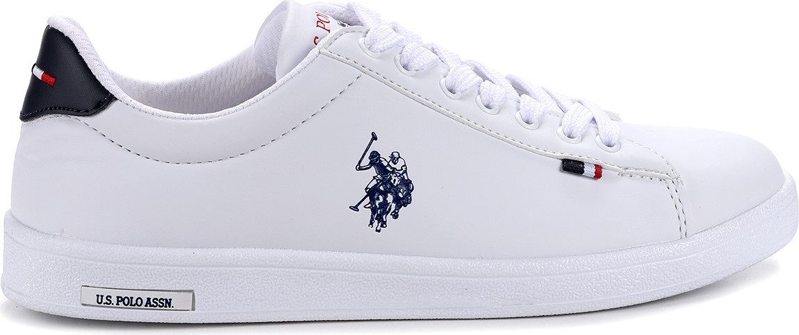 U.S. Polo Assn. Kadın Spor Ayakkabı Beyaz Mikrofiber Tabanlı Düz Topuklu Yürüyüş İçin görsel 6