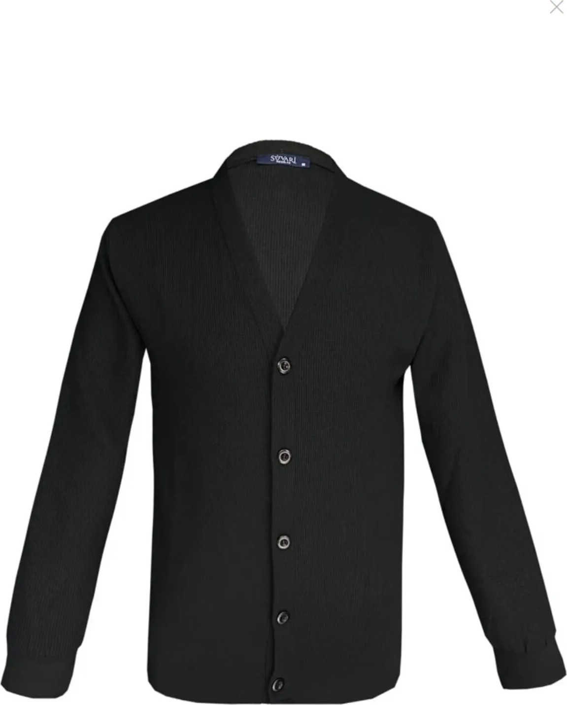 Süvari Waffle Desen Siyah Hırka Regular Kalıp %64 Polyester %34 Viskos Erkek Beden L görsel 2