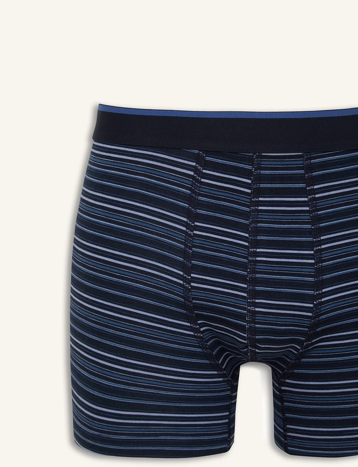 DeFacto Regular Fit Çizgili ve Düz 2'li Boxer I4019AX26AU görsel 4