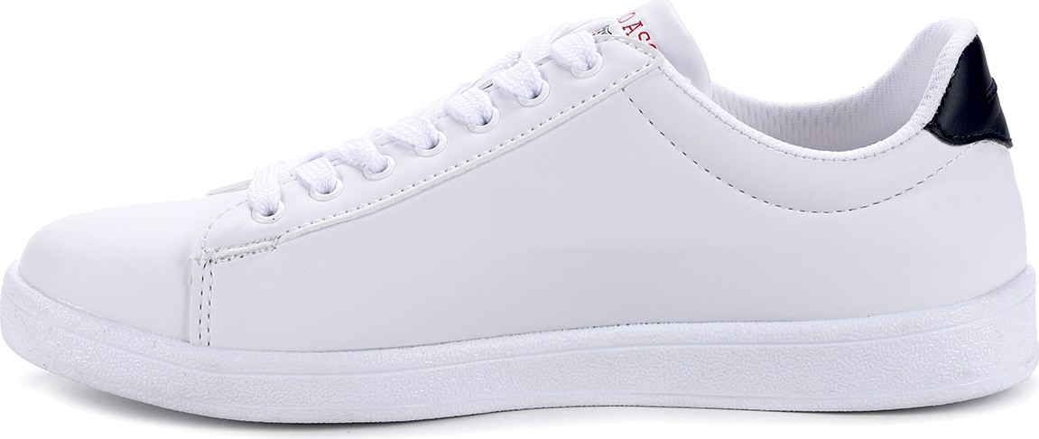 U.S. Polo Assn. Kadın Spor Ayakkabı Beyaz Mikrofiber Tabanlı Düz Topuklu Yürüyüş İçin görsel 7