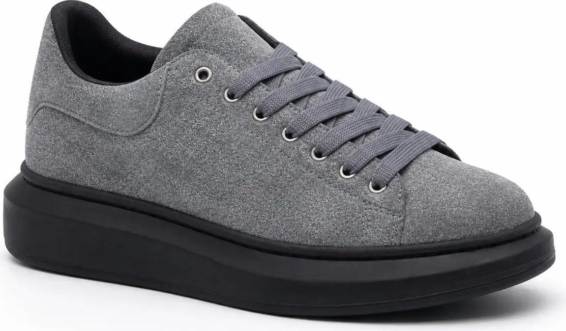 Beskar Tam Siyah Boa Desenli Deri Erkek Sneaker - Siyah Tabanlı Hafif Yapı Spor Ayakkabı BA0547