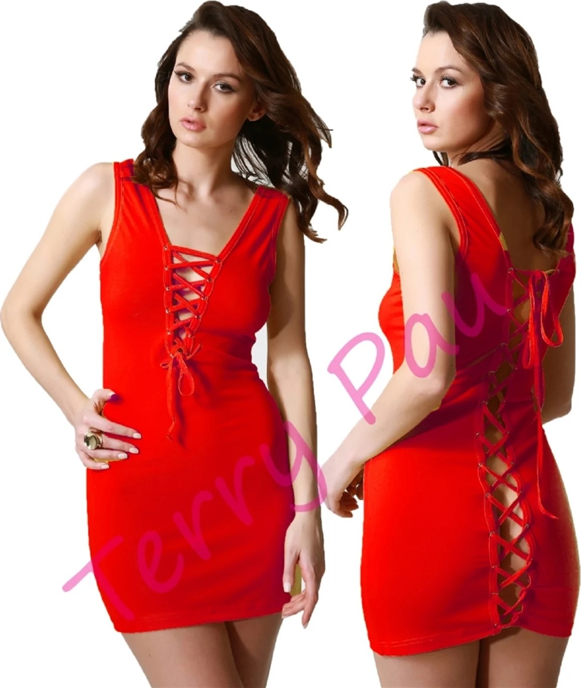 Alkasaz Terry Pau TP101192 Arkası Açık Fantezi Mini Elbise