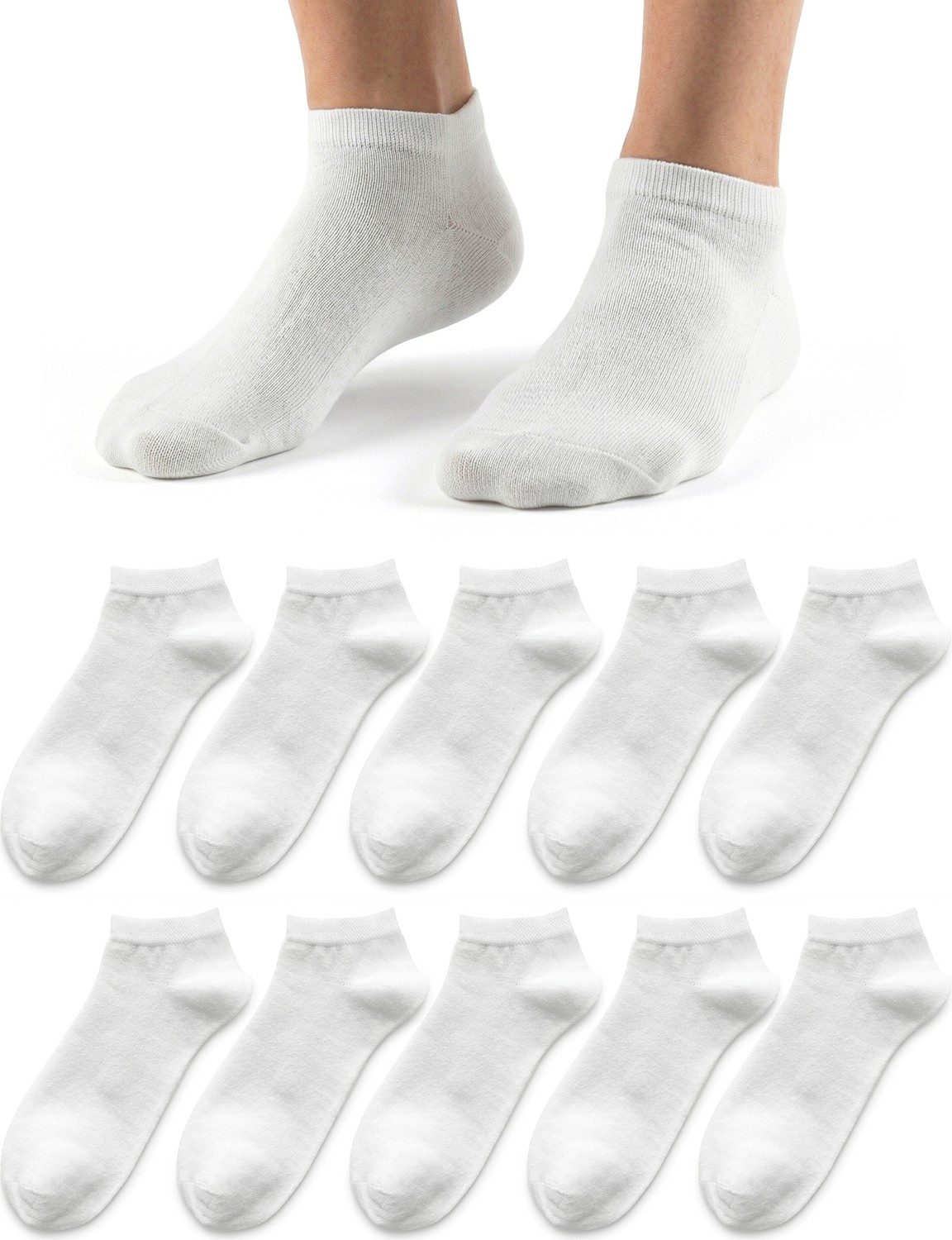 WinWith 10'lu Pamuklu Dikişsiz Düz Gündelik Klasik Erkek Kadın Sneaker Çorap, Bilek Boy Kısa Spor Koşu Yürüyüş Çorabı 3007
