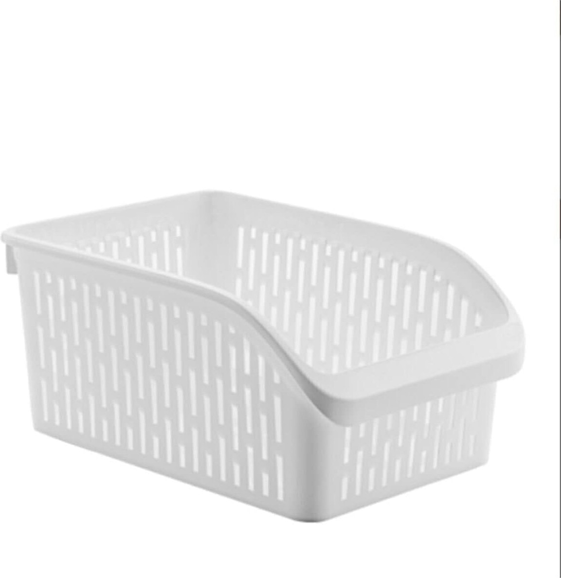 Özkaya Store 3 Adet Buz Dolabı Raf Düzenleyici Çok Amaçlı Plastik Sepet Büyük Boy Dolap Organizeri görsel 4