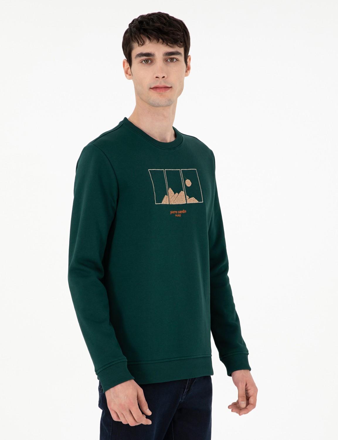 Pierre Cardin Erkek Yeşil Regular Fit Sweatshirt 50290703-VR054 görsel 8