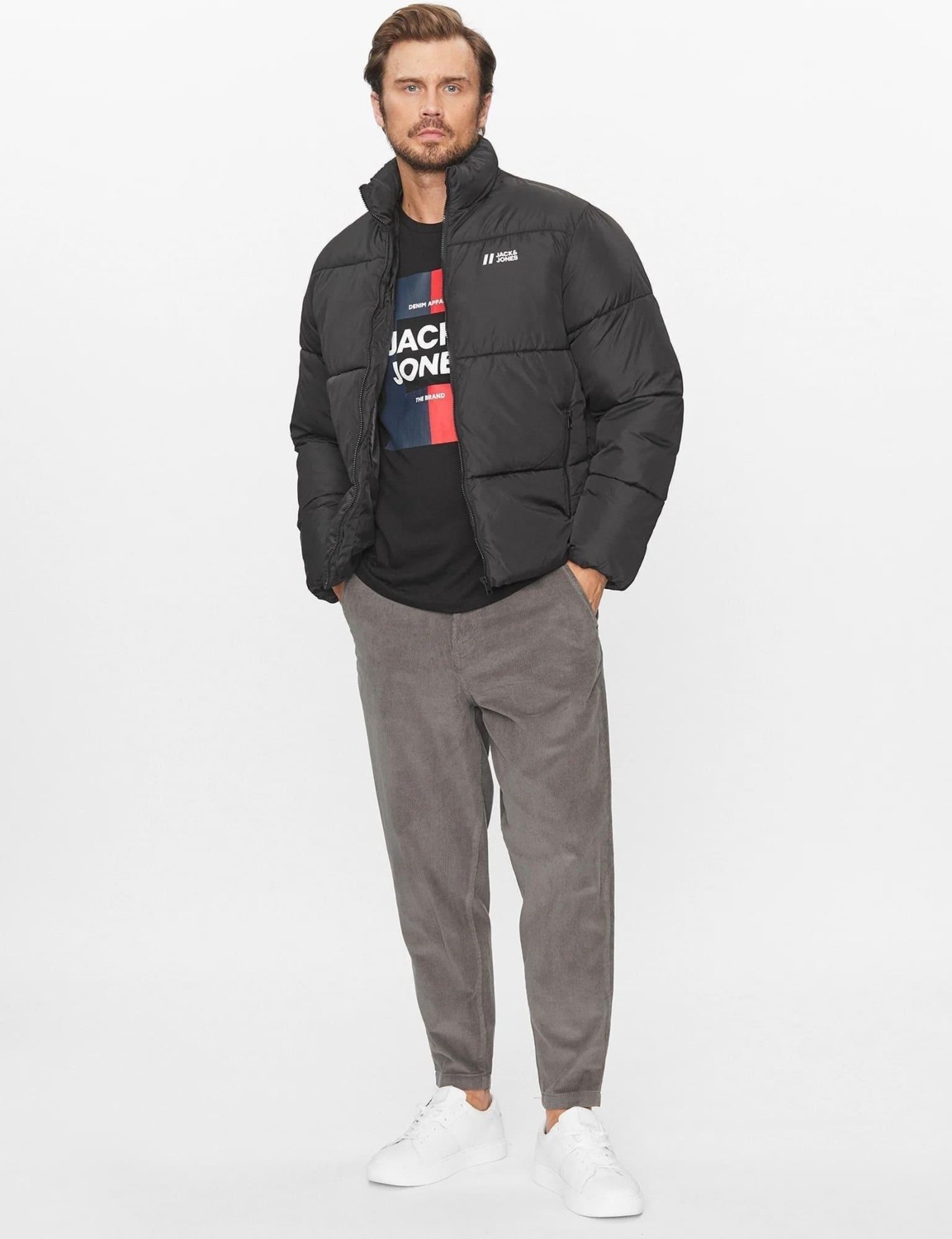 Jack & Jones Jjmax Puffer Jacket Erkek Şişme Mont Siyah 12238745 V4 görsel 3