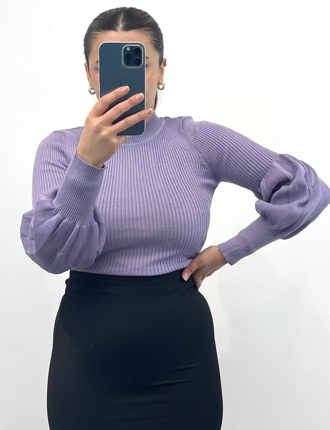 Nisum Moda Balon Kol Balıkçı Triko Body