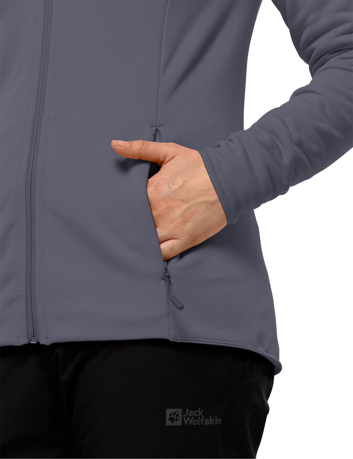 Die Grup Jack Wolfskın Baıselberg Hooded Fz W Kadın Polar Ceket, Dolphin, Xs görsel 5