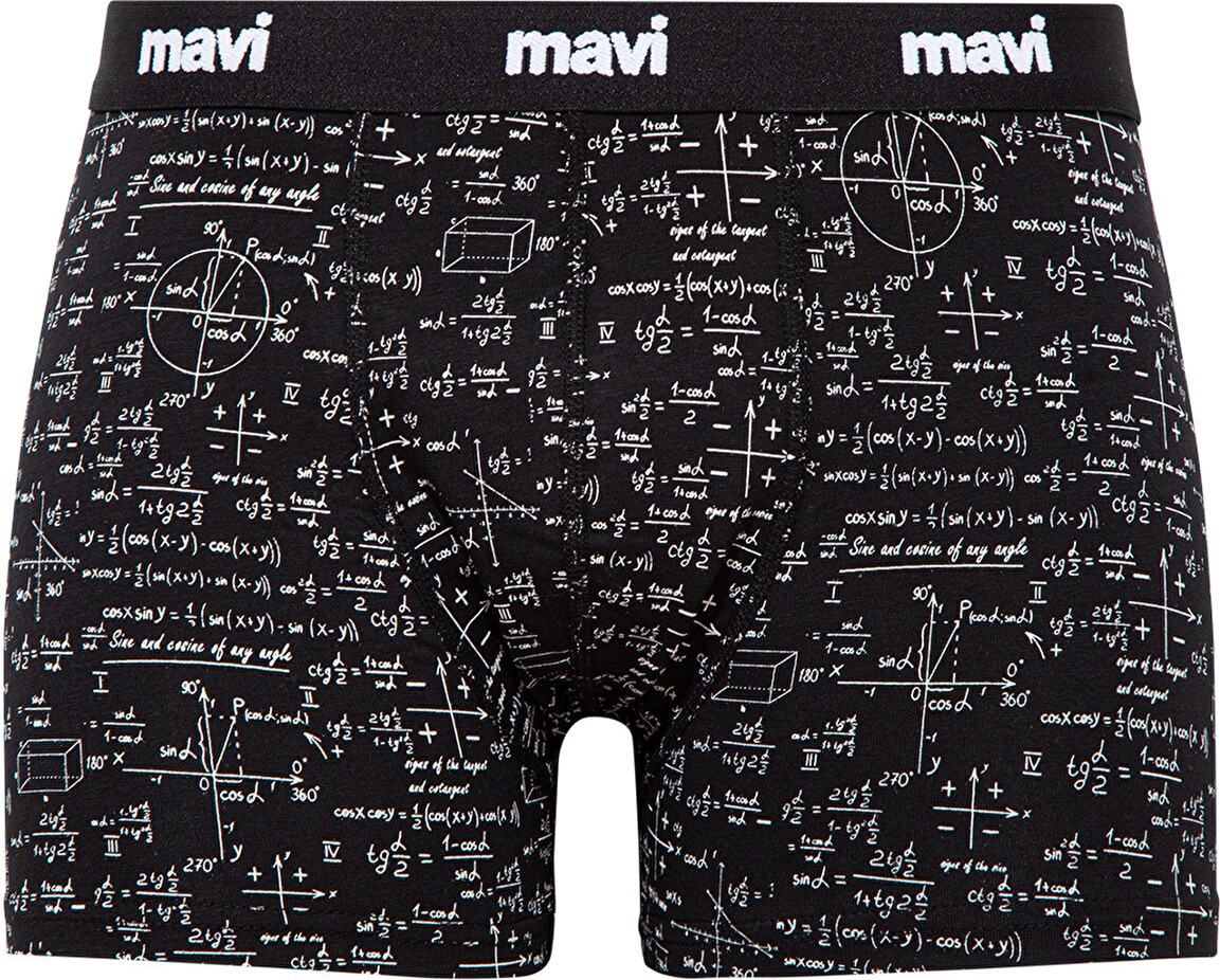 Mavi Baskılı Siyah Boxer 0910049-85857