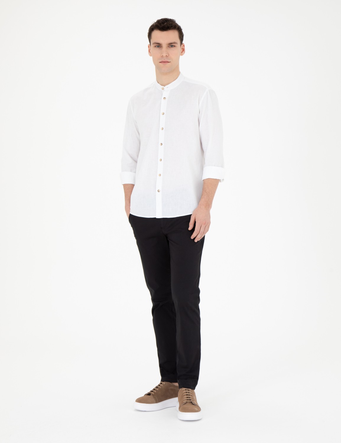 Pierre Cardin Erkek Siyah Slim Fit Kanvas Pantolon 50288511-VR046