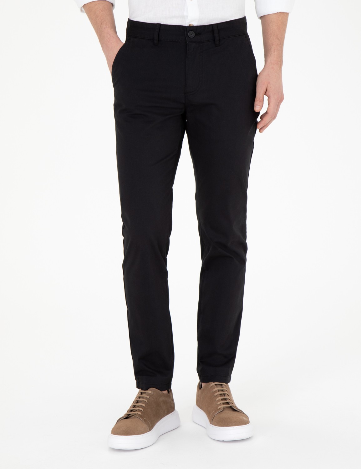 Pierre Cardin Erkek Siyah Slim Fit Kanvas Pantolon 50288511-VR046 görsel 2