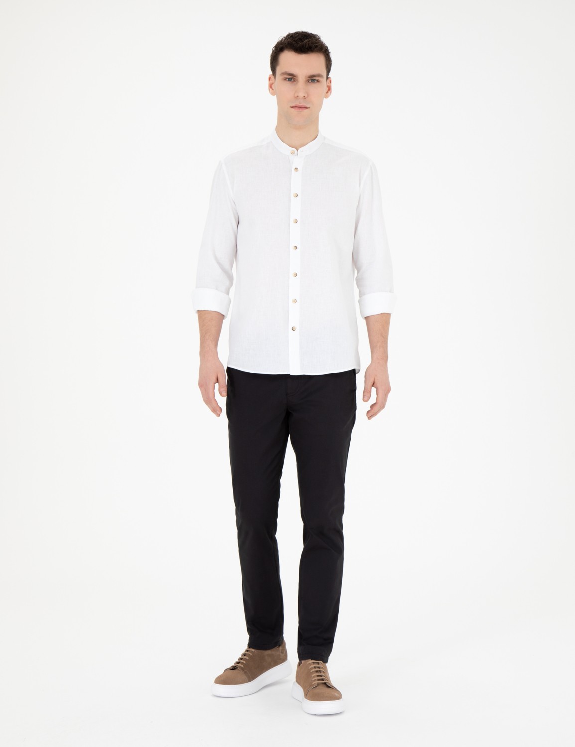 Pierre Cardin Erkek Siyah Slim Fit Kanvas Pantolon 50288511-VR046 görsel 3