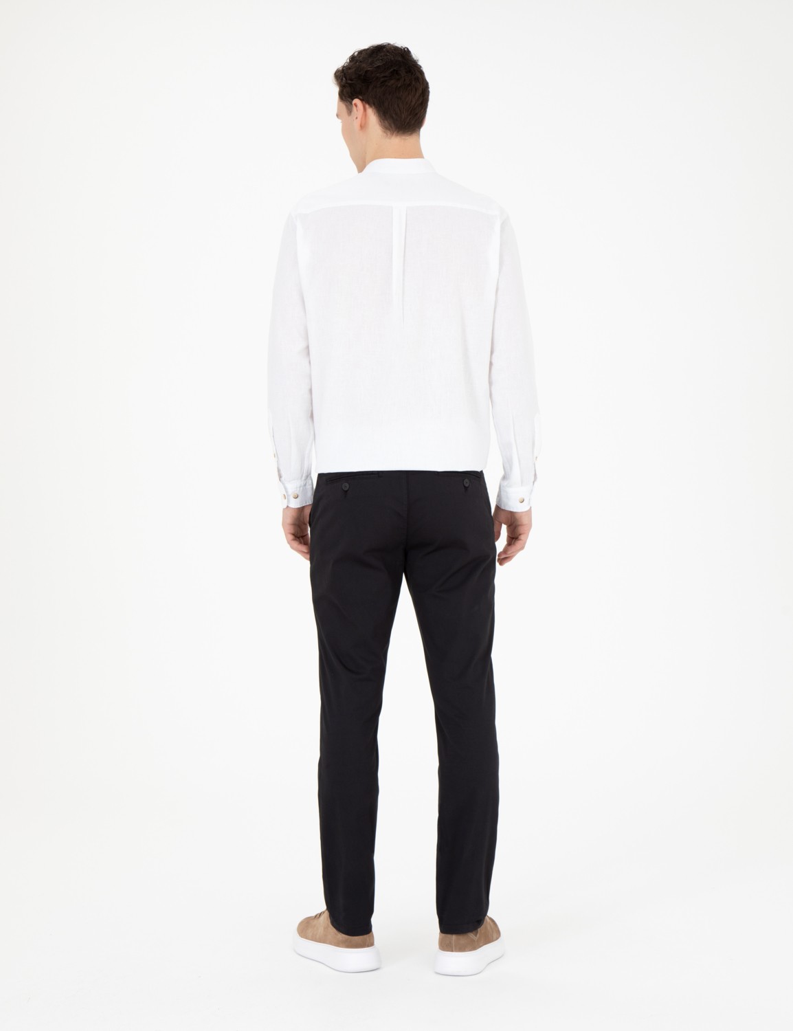 Pierre Cardin Erkek Siyah Slim Fit Kanvas Pantolon 50288511-VR046 görsel 4