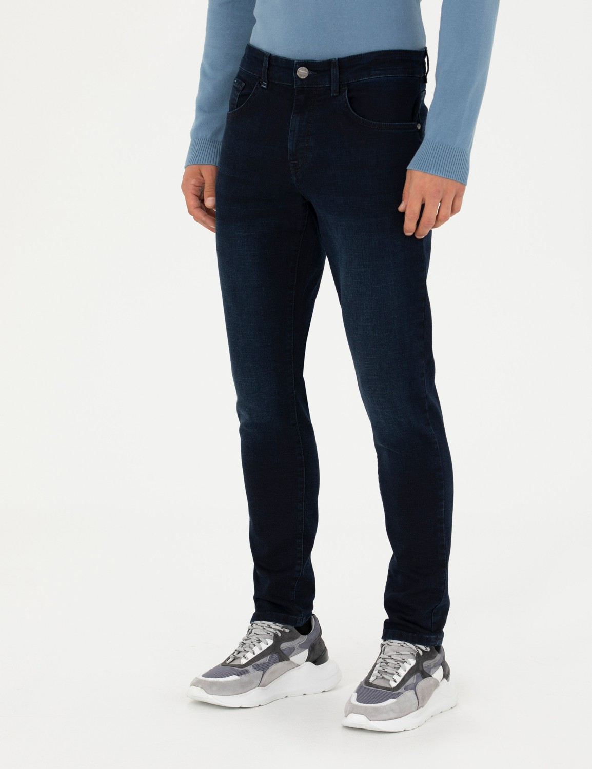 Pierre Cardin Erkek Lacivert Slim Fit Jean Pantolon 50276526-VR033 görsel 2
